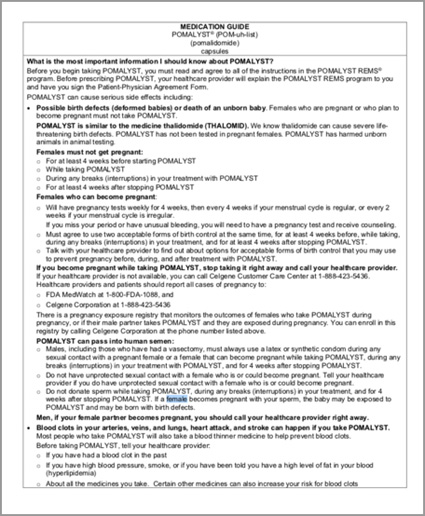 Medication guide for POMALYST® (pomalidomide)